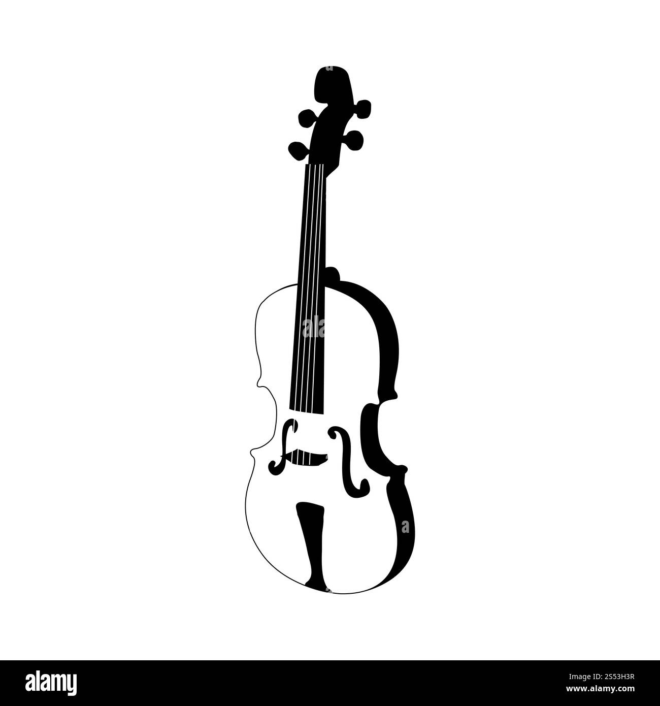 Violin String Musical Instrument Silhouette. Vector Illustration Stock ...