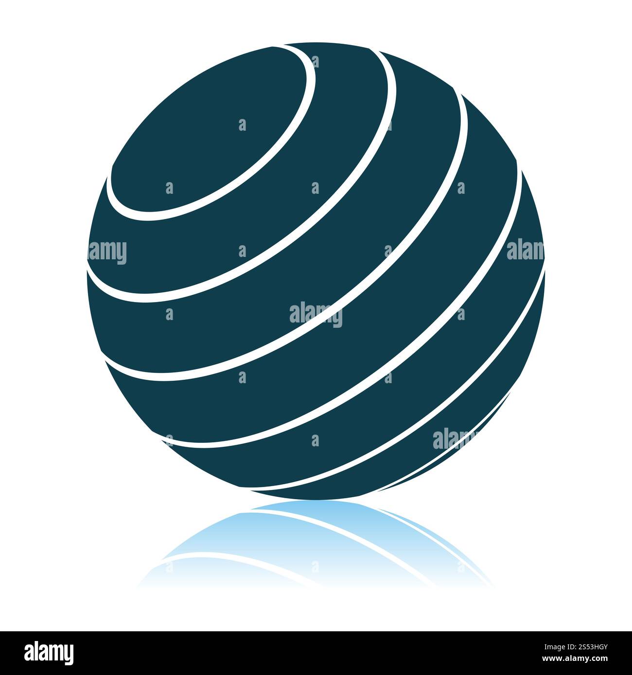 Fitness Rubber Ball Icon. Shadow Reflection Design. Vector Illustration ...