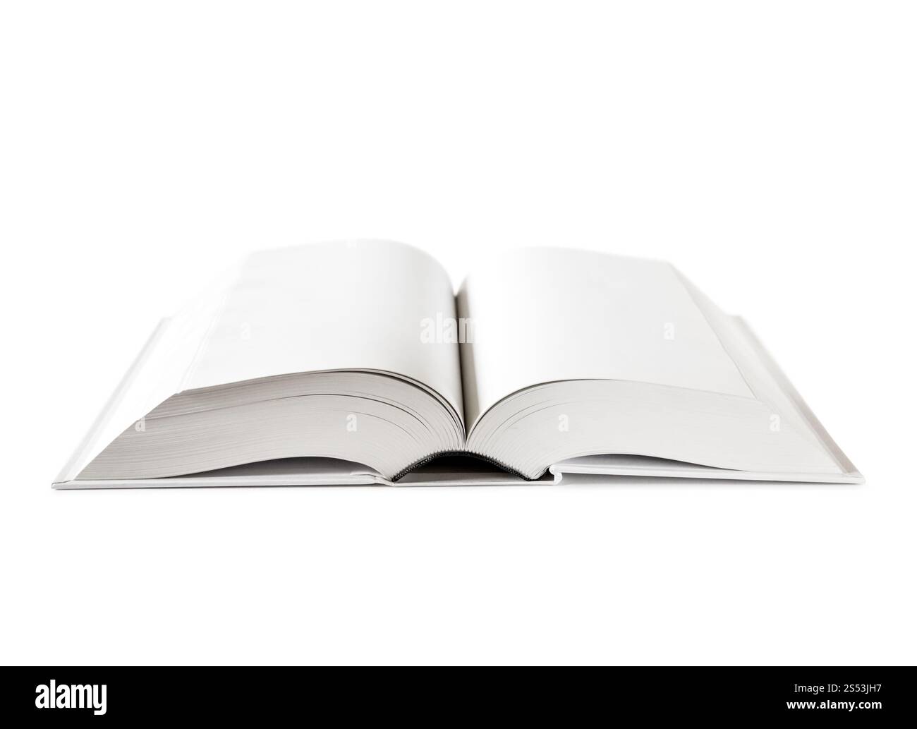 Open blank dictionary, book mockup, isolated on white. Open blank dictionary, book isolated on white Stock Photo