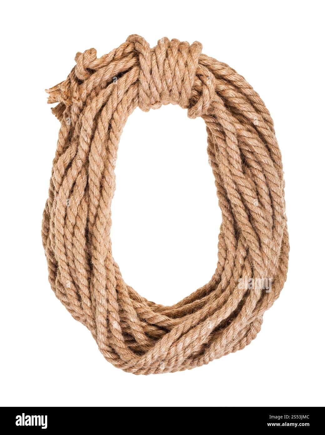 bight of thick natural jute rope isolated on white background Stock ...