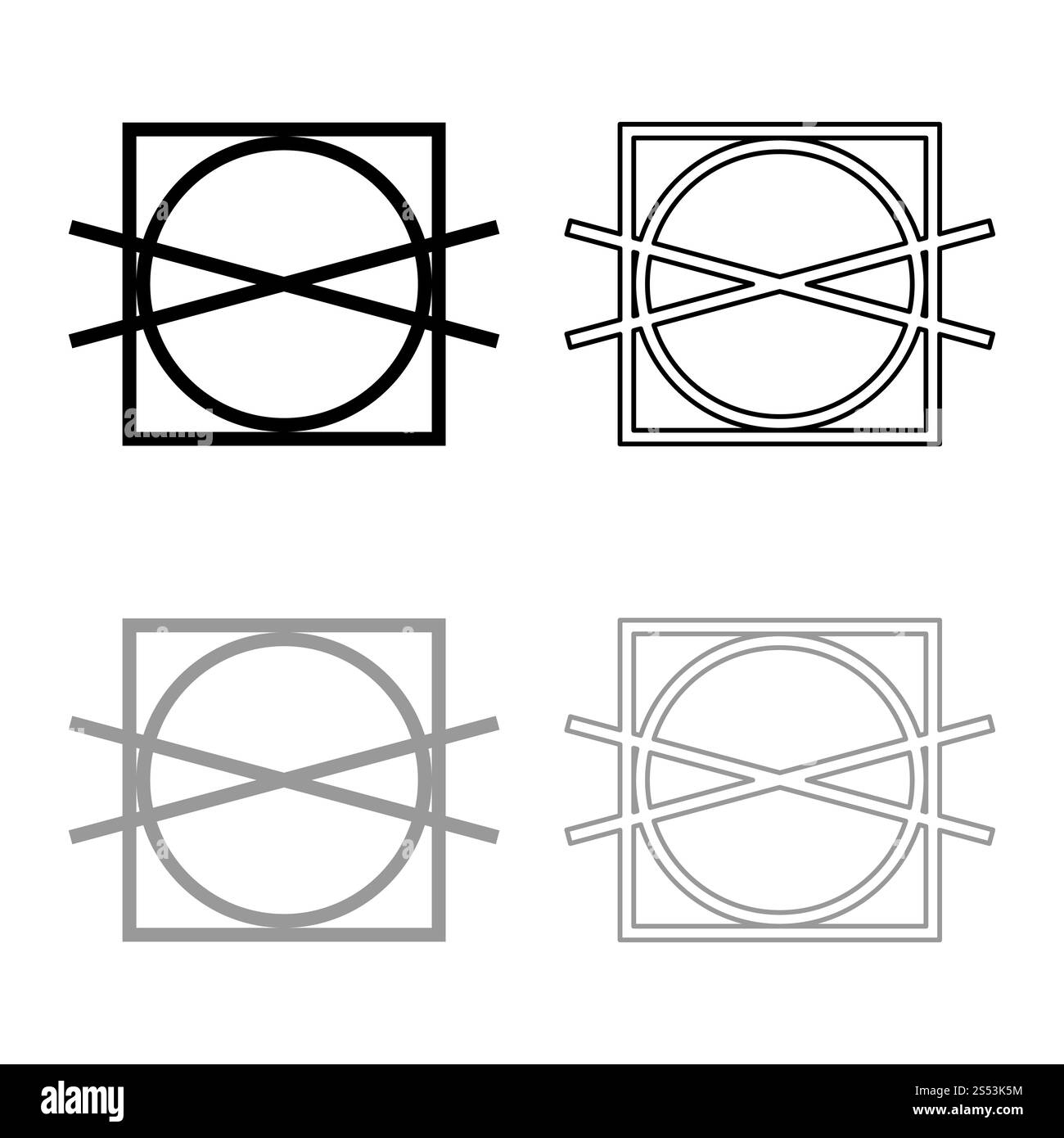 Prohibited drying and spin Clothes care symbols Washing concept Laundry ...