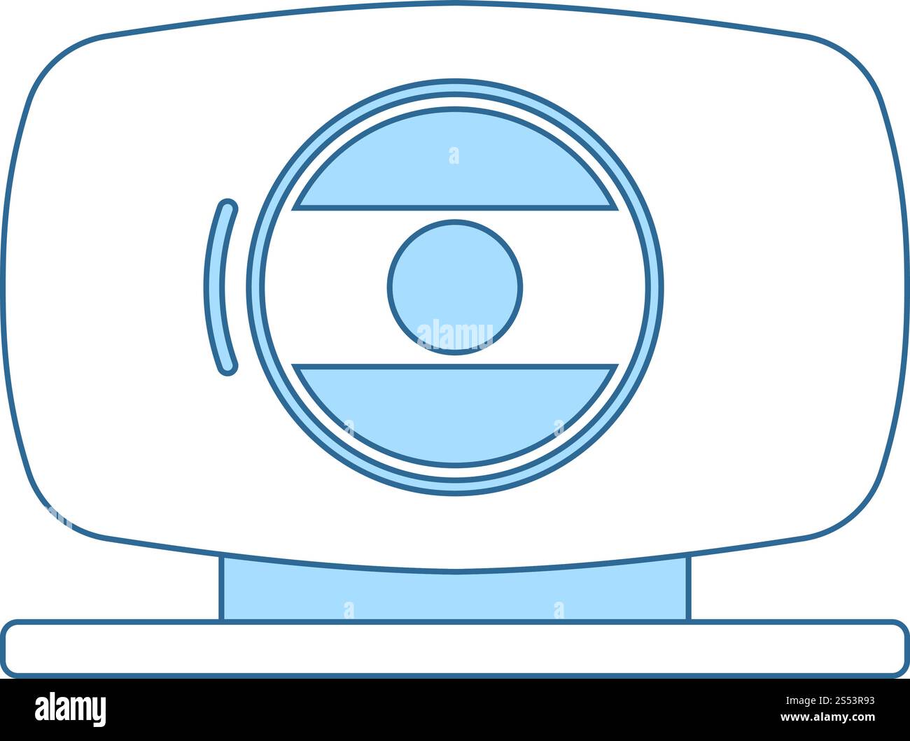 Webcam Icon. Thin Line With Blue Fill Design. Vector Illustration. Stock Vector