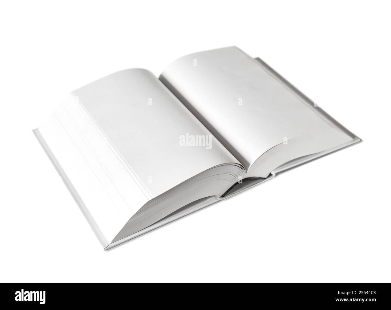 Open blank dictionary, book mockup, isolated on white. Open blank dictionary, book isolated on white Stock Photo
