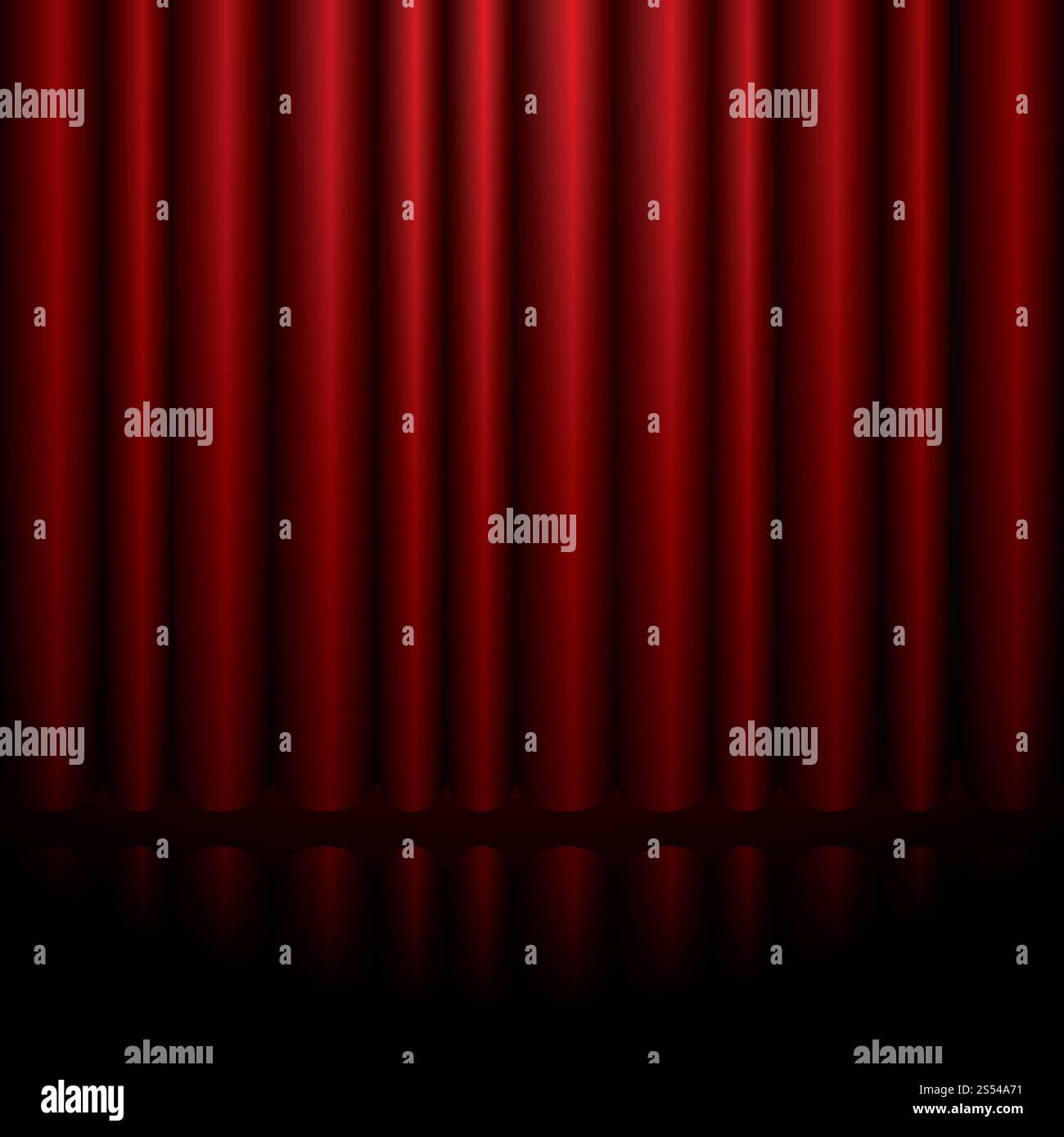 Red Curtain stage background illustration vector Stock Photo - Alamy