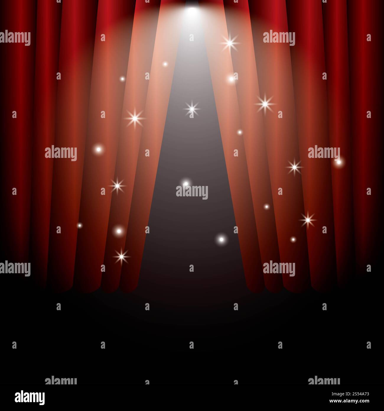Red Curtain stage background illustration vector Stock Photo - Alamy