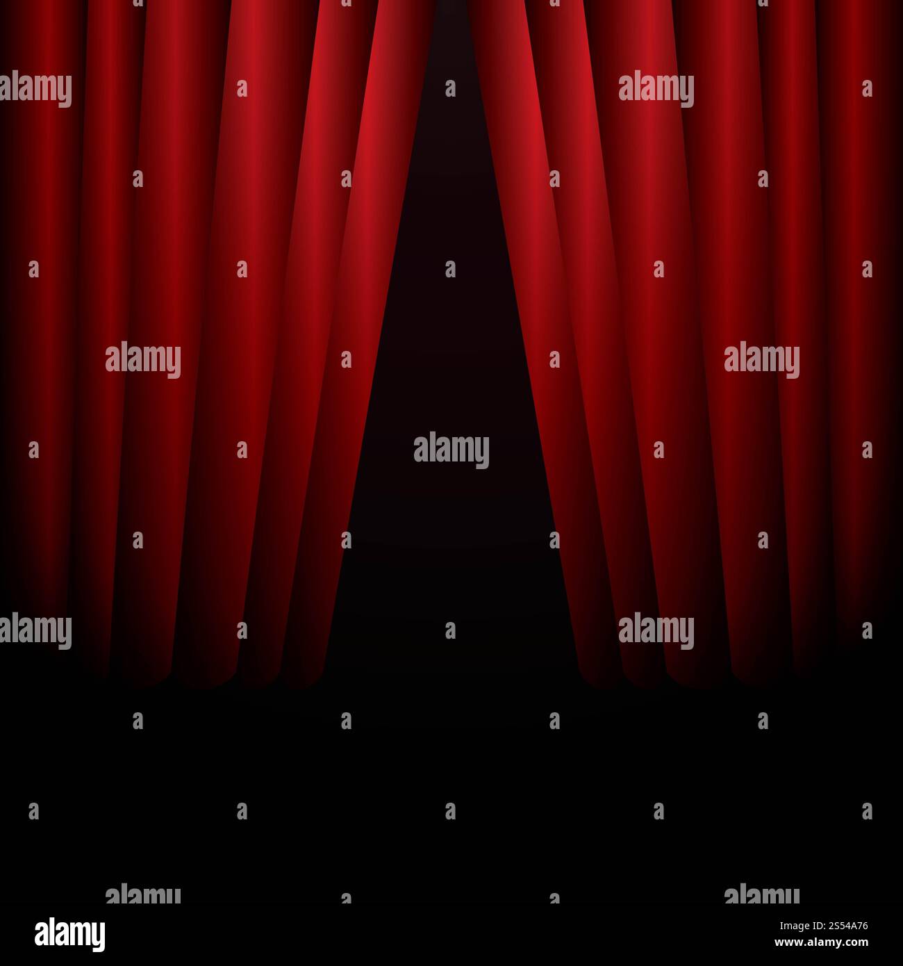 Red Curtain stage background illustration vector Stock Photo - Alamy