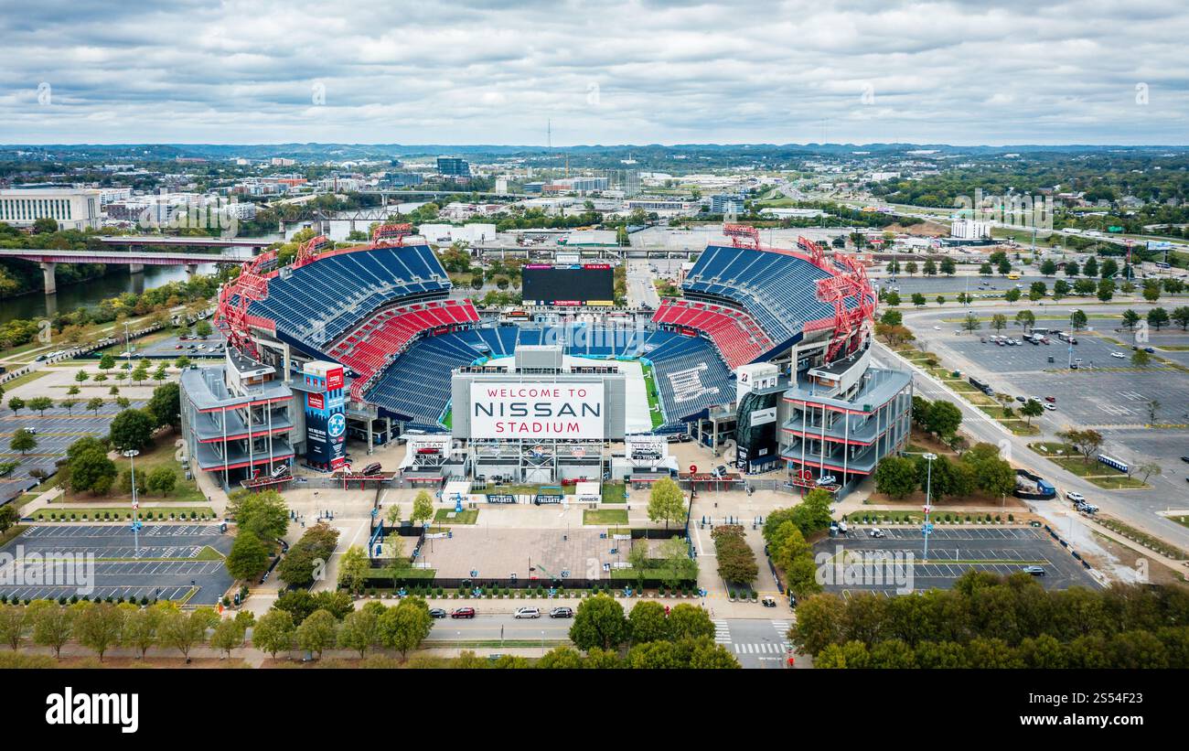 October 13, 2023, Nashville, TN: Aerial view of Nissan football stadium
