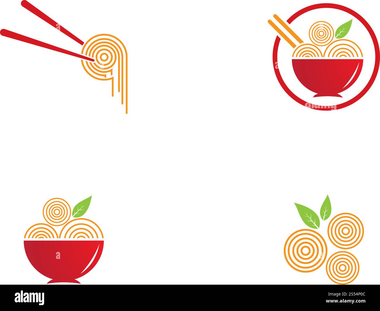 noodle logo design vector ilustration template Stock Vector