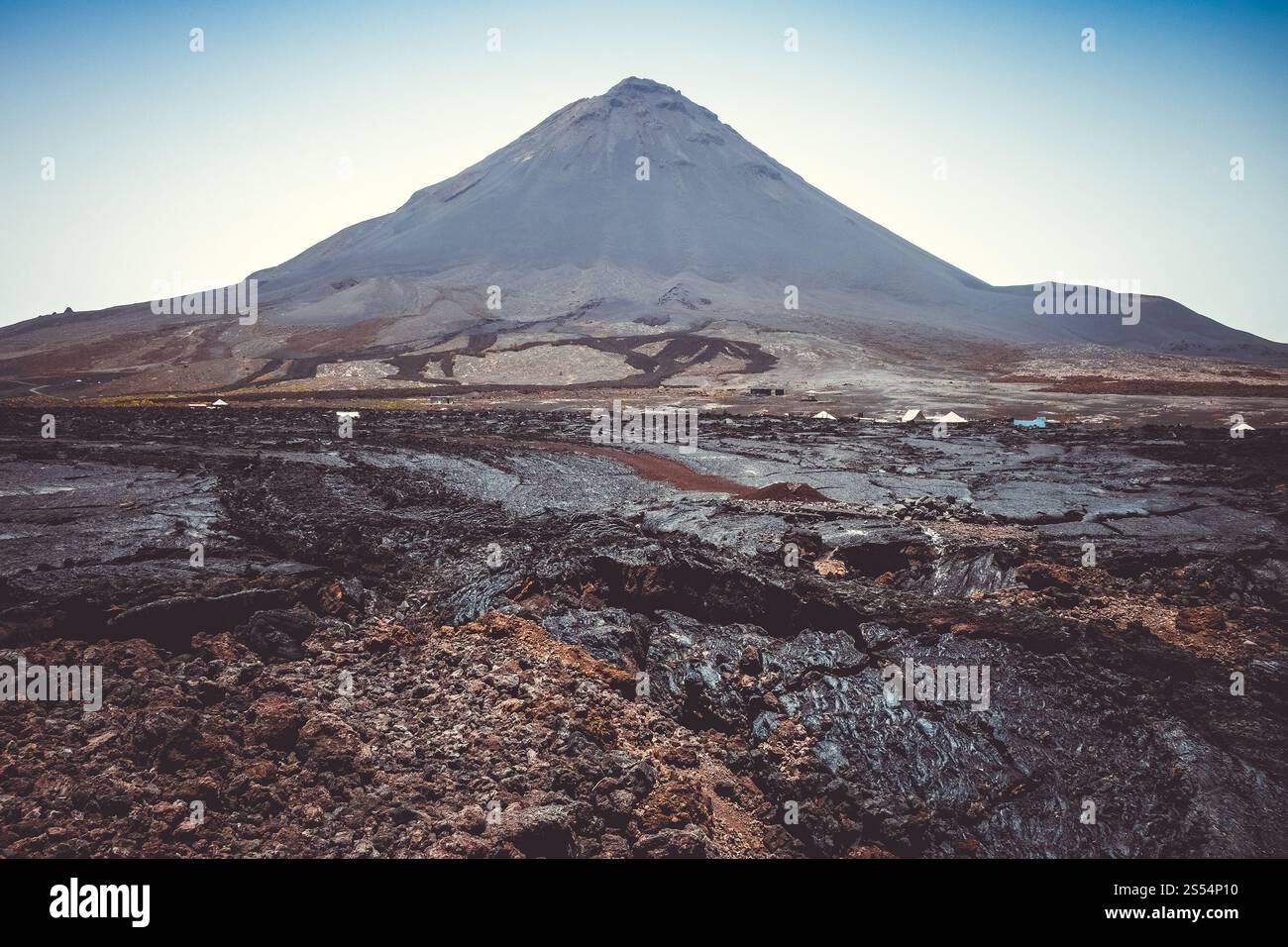 Pico do Fogo volcano in Cha das Caldeiras, Cape Verde. Pico do Fogo ...