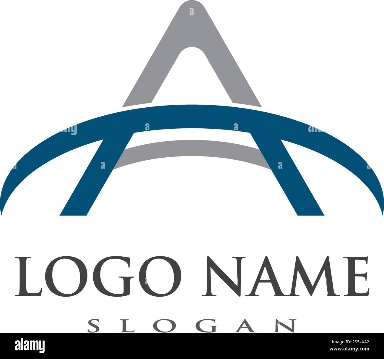 A letter, bridge ilustration logo vector template Stock Vector