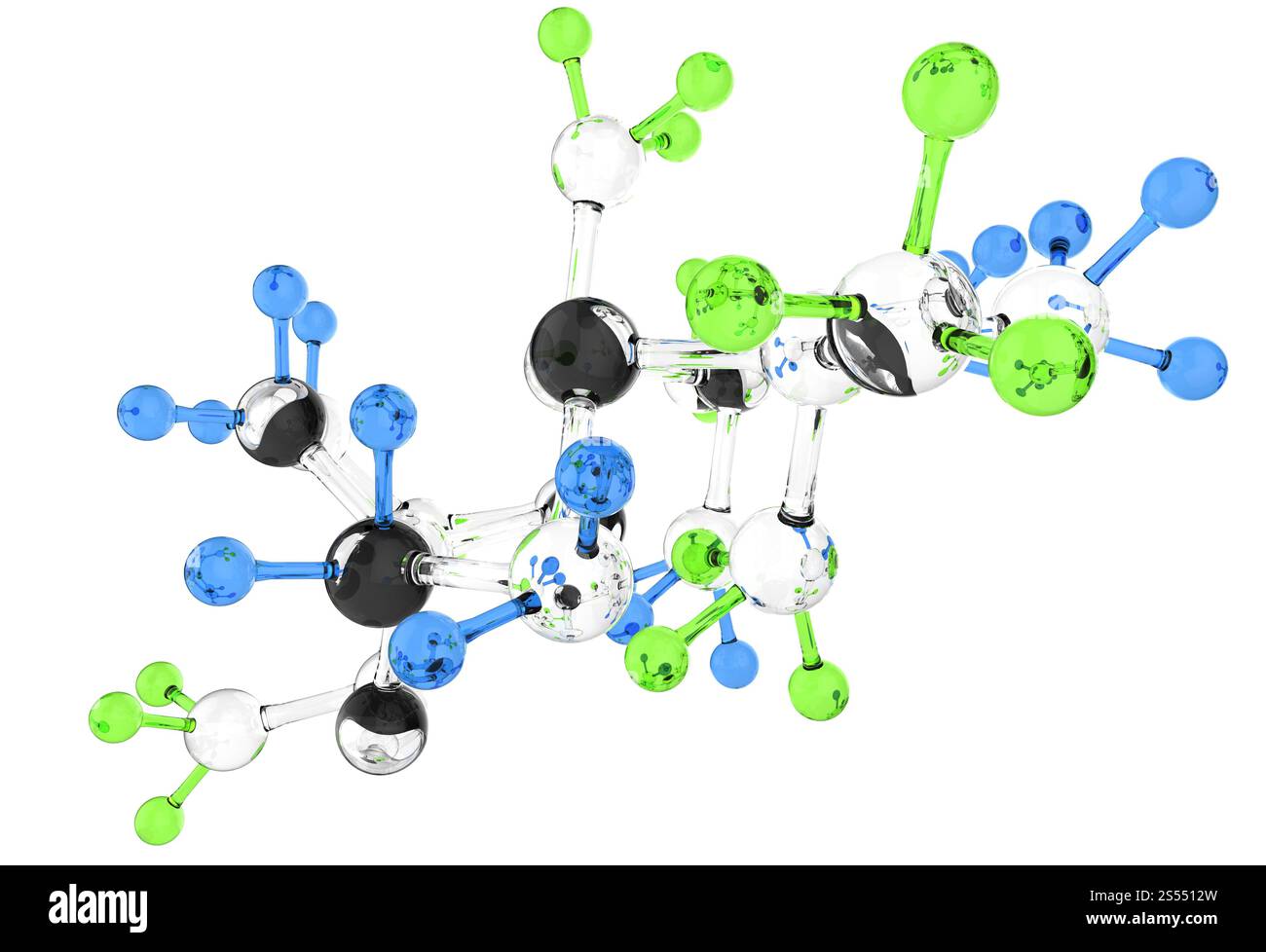 Molecule glass 3d colors on white background Stock Photo - Alamy