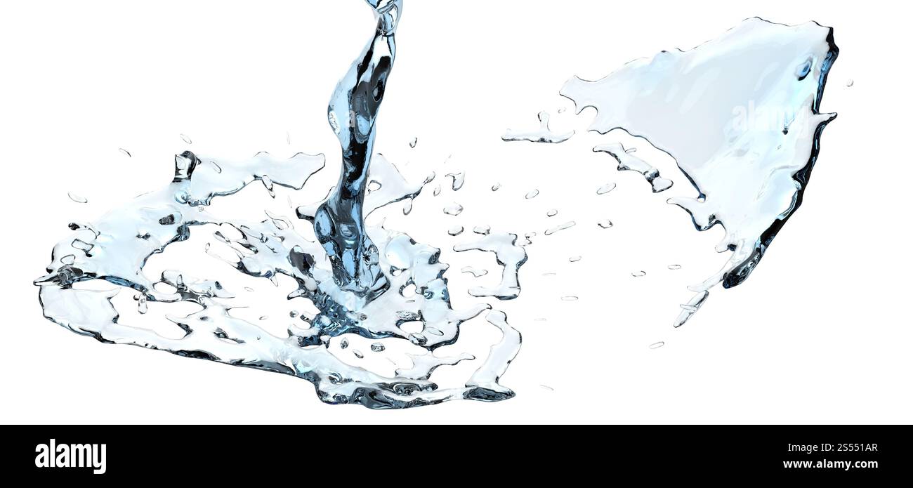 3d water splash isolated on white background Stock Photo - Alamy