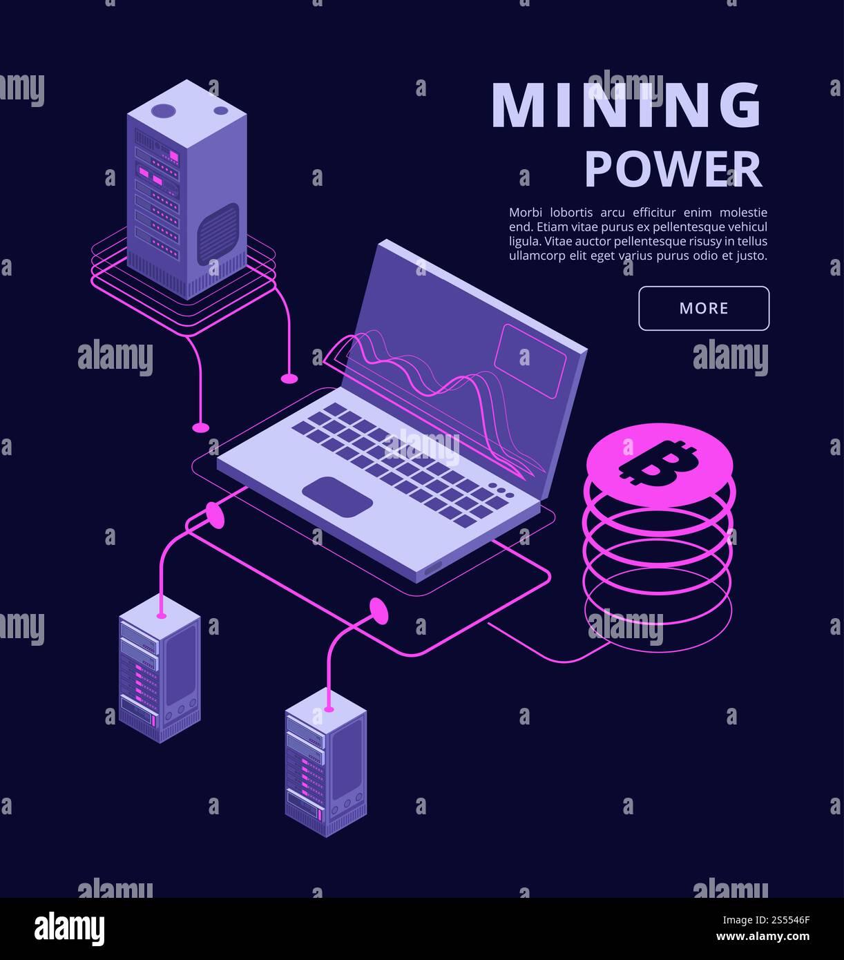 Computer blockchain bitcoin isolated on Stock Vector Images - Alamy