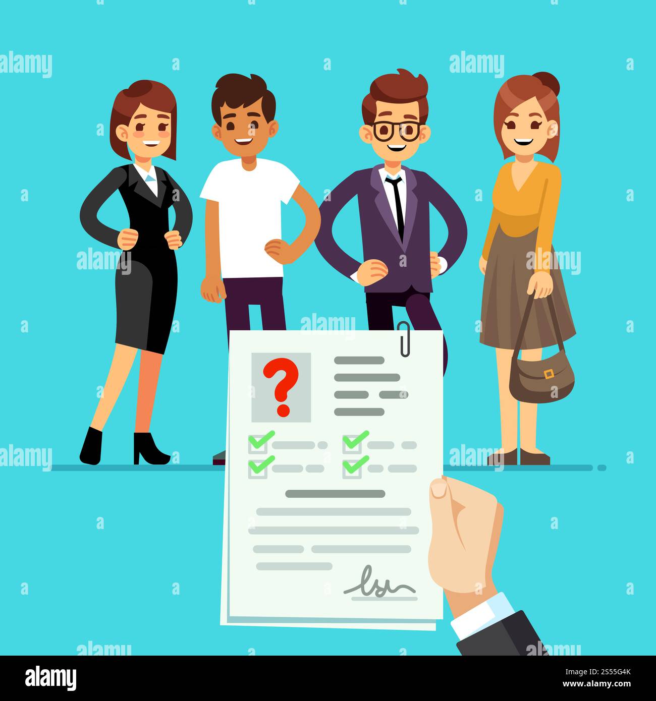 No. Cv Vector No gender CV form. Recruiter choosing candidates with cv resume vector ...