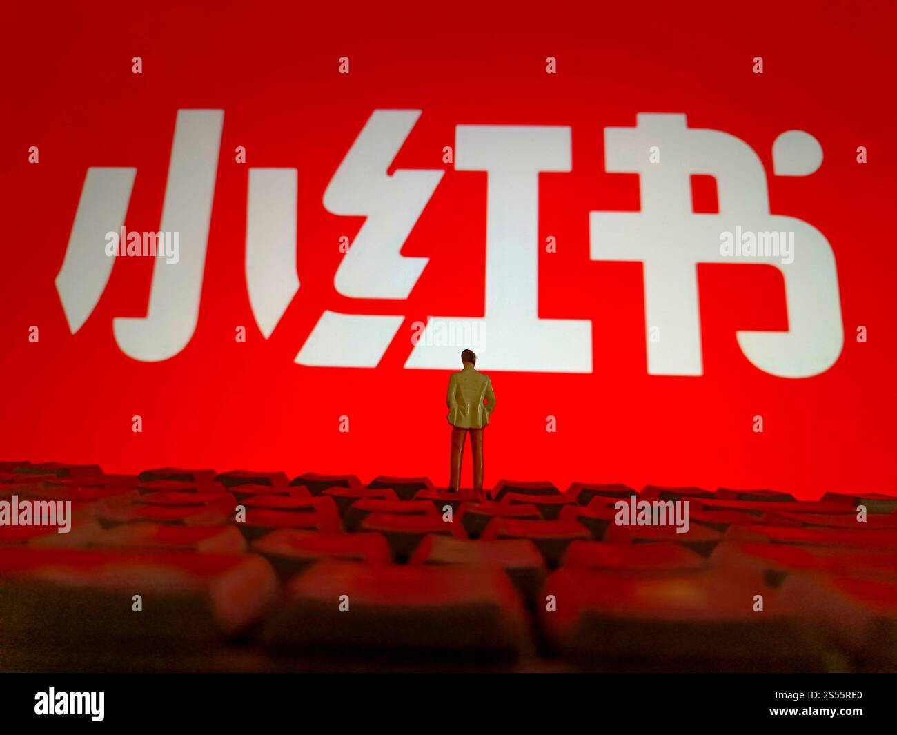 SUQIAN, CHINA JANUARY 14, 2025 A Little Red Book LOGO is displayed