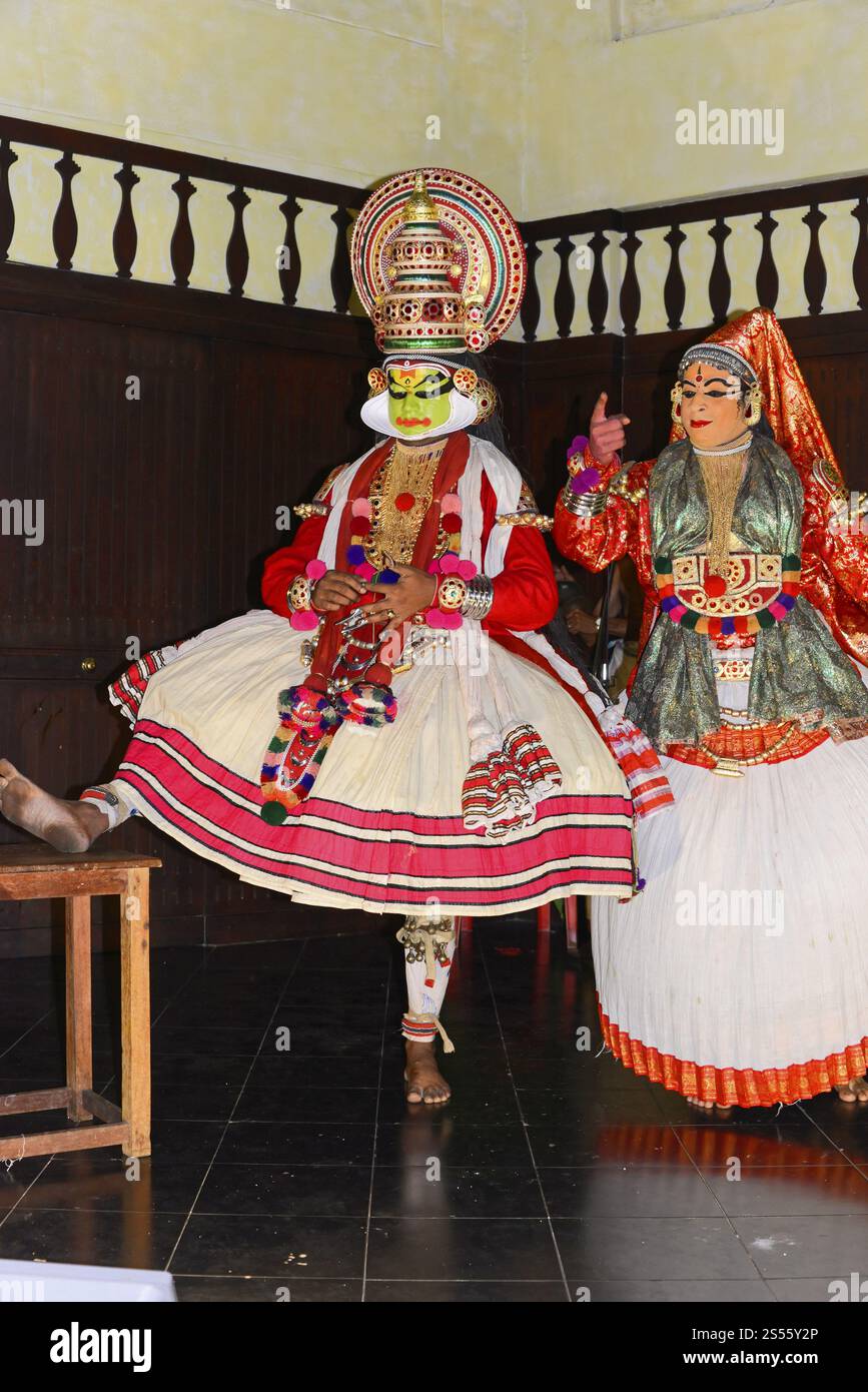 Kathakali Dancers Preparing For Their Performance Kochi Kerala South Kathakali Dancers Preparing For Their Performance Kochi Kerala South