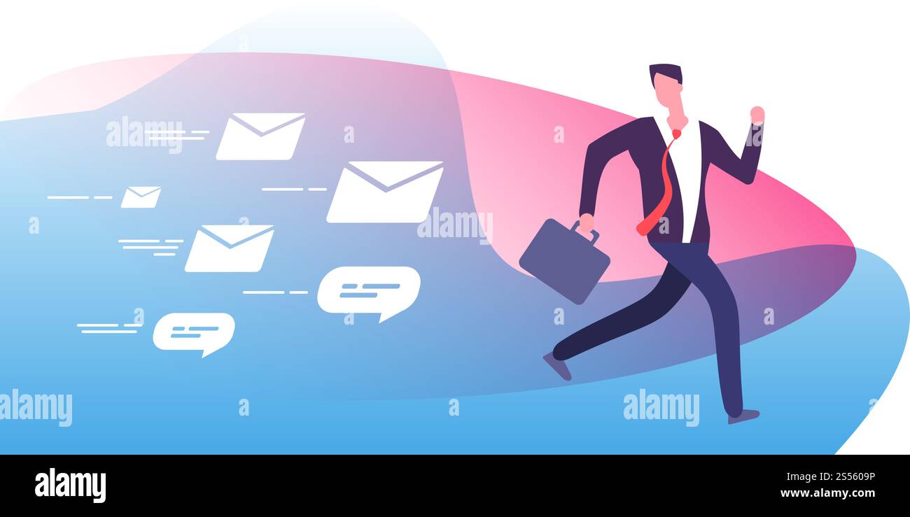 Less Chasing Emails Chase by e mail Stock Vector Images - Alamy