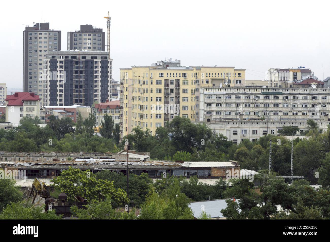 Kyrgyzstan, high-rise buildings and old factories in Bishkek, Asia ... - High Rise Buildings In Bishkek