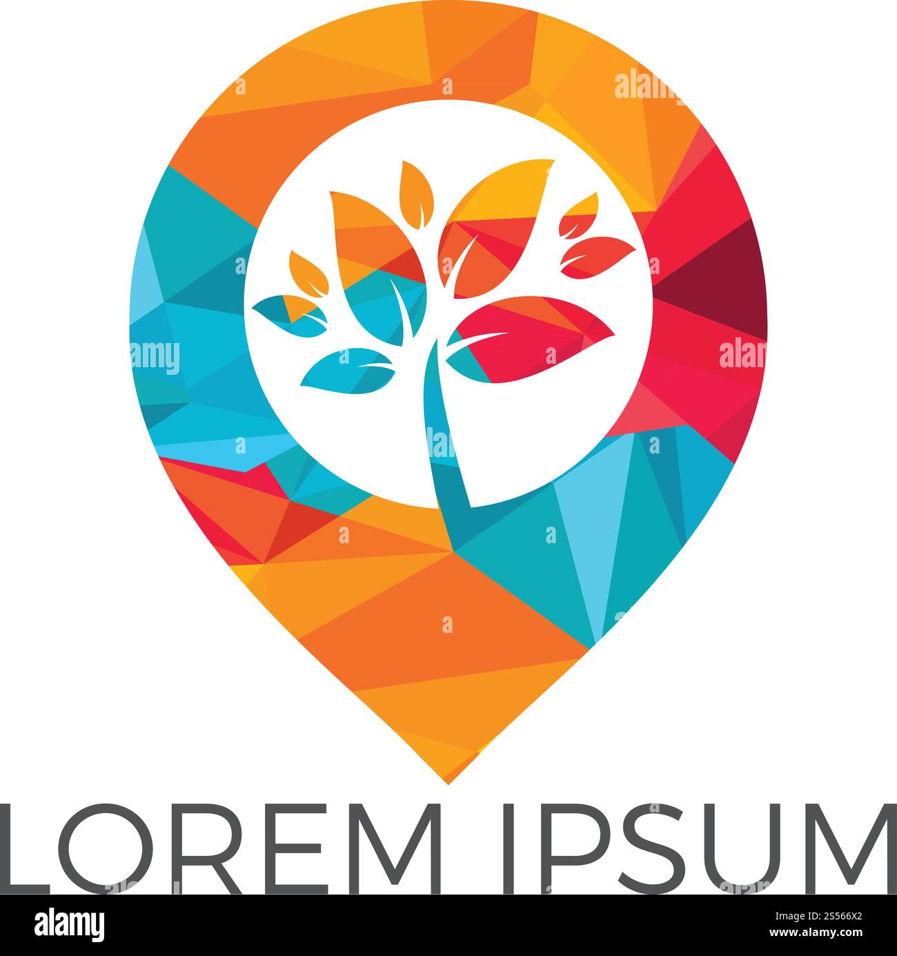 GPS garden vector logo design. GPS icon. Navigation vector logo. Navigation vector icon. Stock Vector