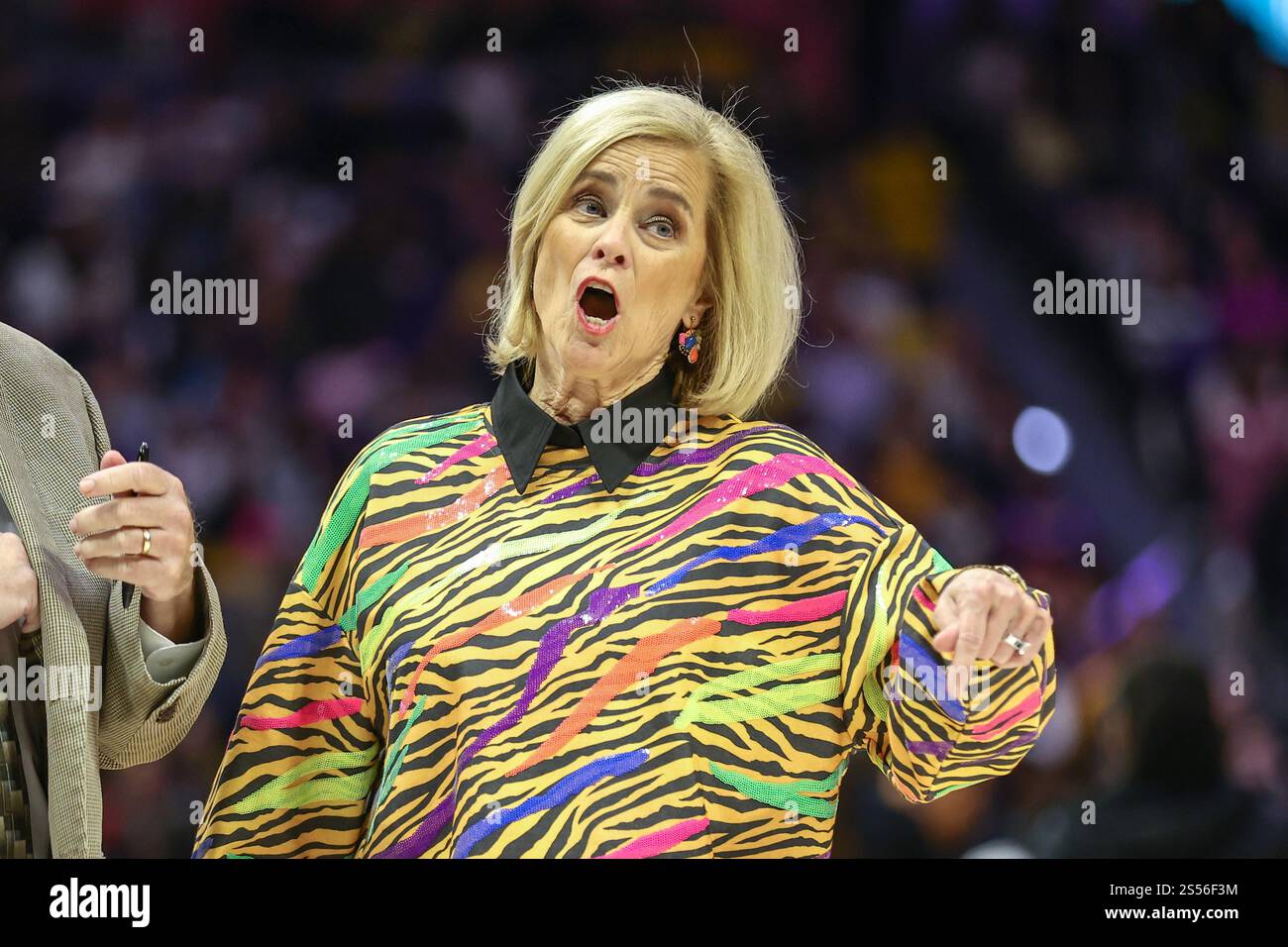 January 12, 2025 LSU Head Coach Kim Mulkey questions a call during