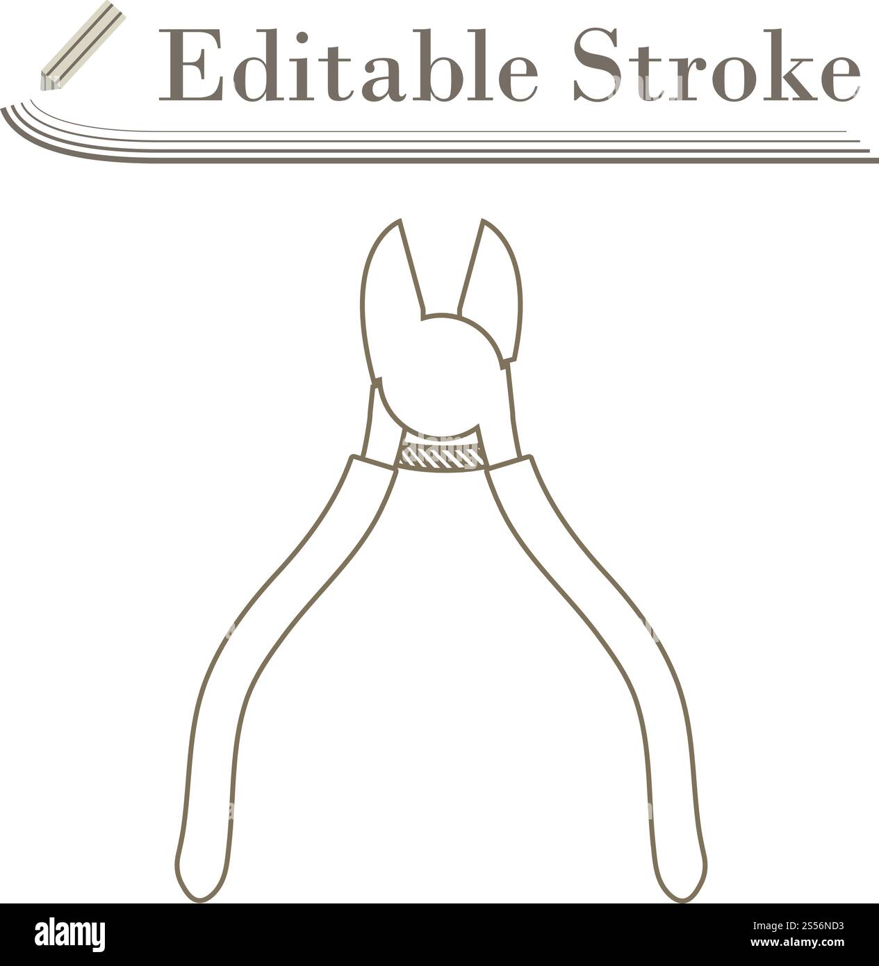 Side Cutters Icon. Editable Stroke Simple Design. Vector Illustration ...