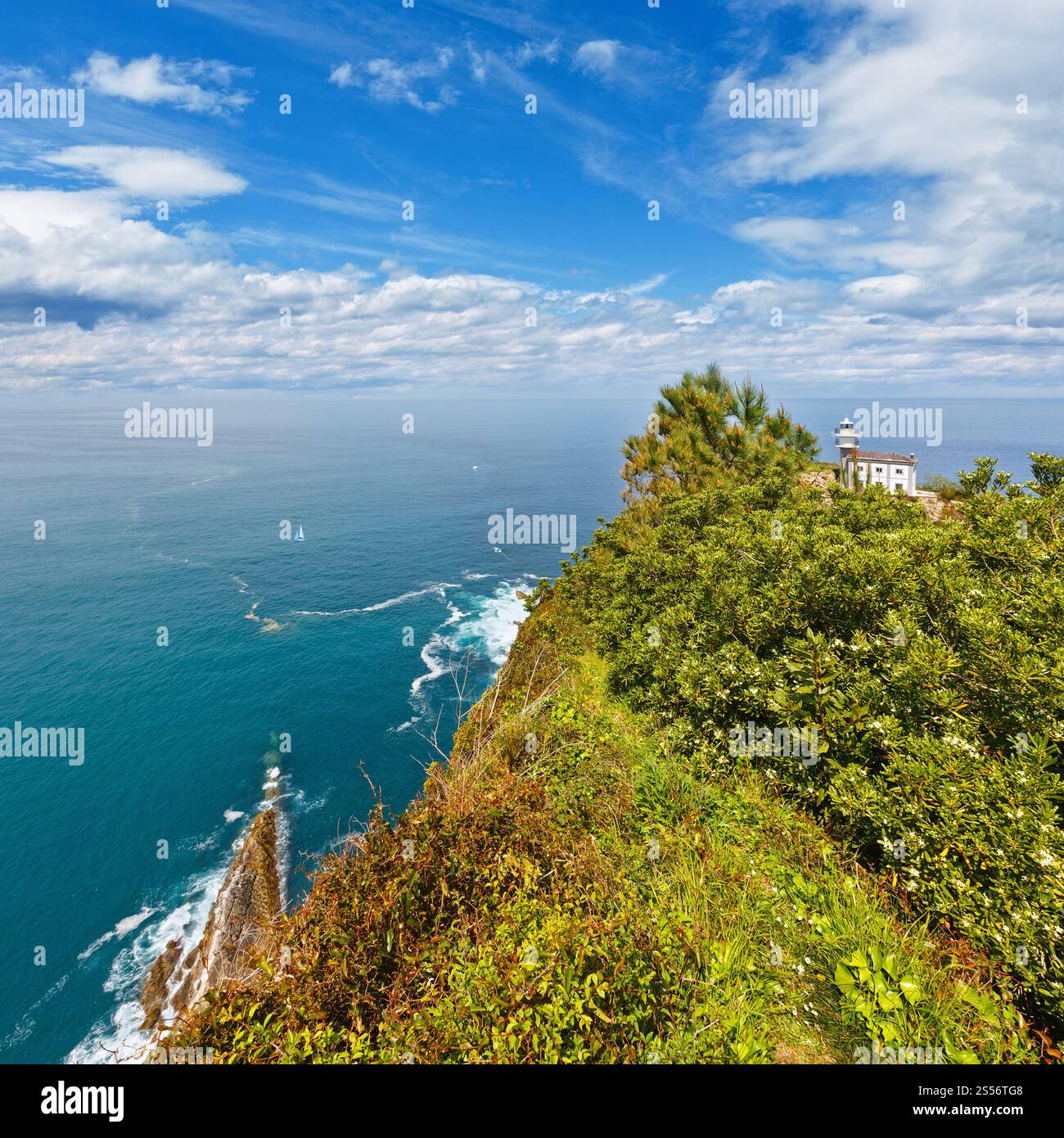Basque Lighthouse Getaria Lighthouse is located at the end Getaria Mouse (symbol of town ...