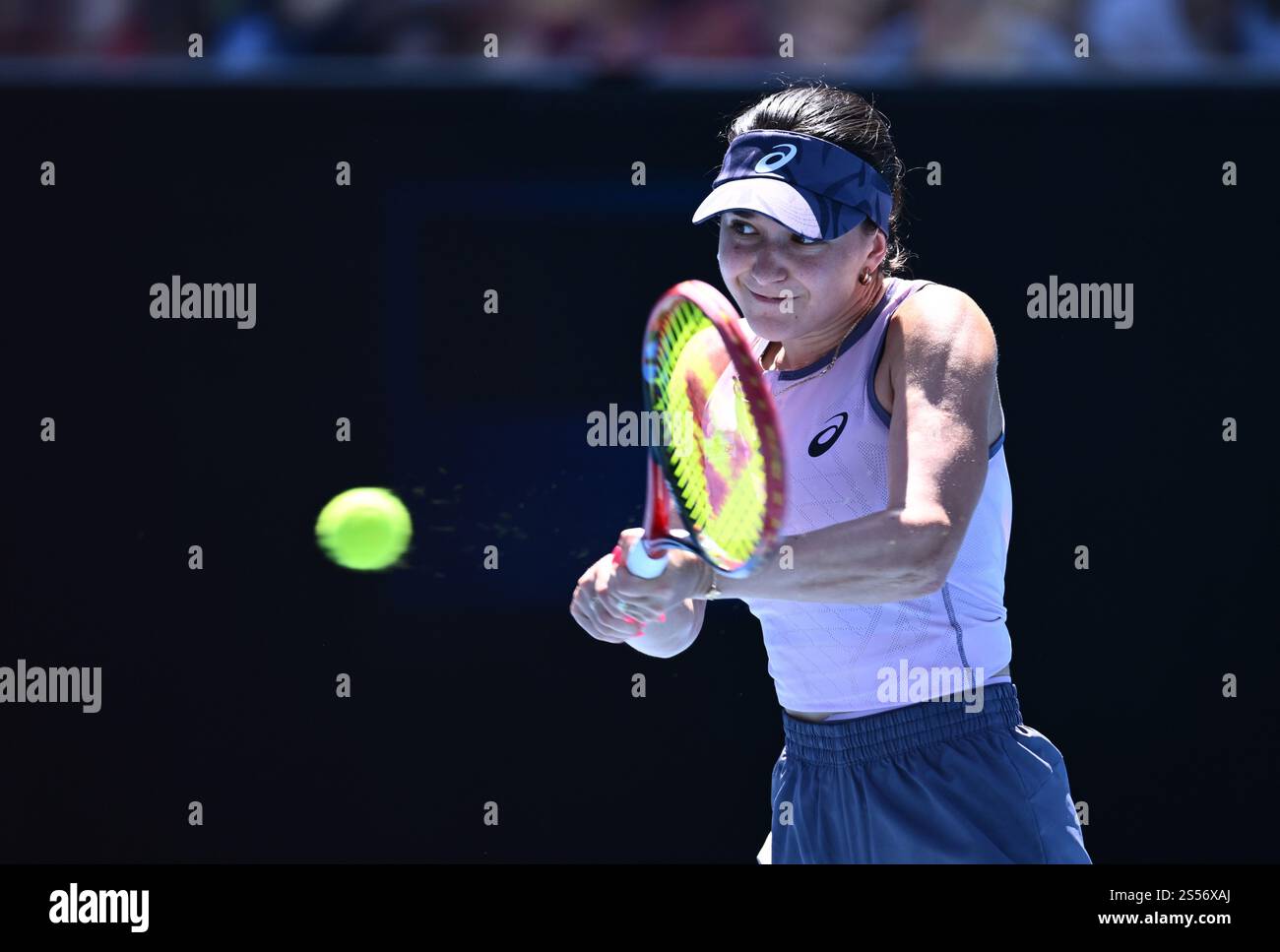 Eva Lys of Germany returns during her round 1 match against Kimberly
