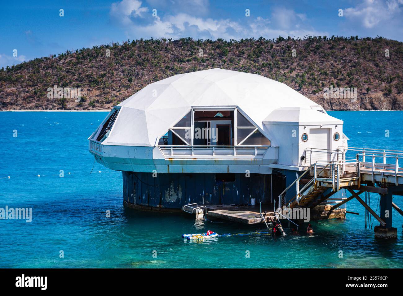 St. Thomas, USVI USA - March 14, 2018: Coral World is a marine park and tourist attraction located next to Coki Beach on the East End of St. Thomas. Stock Photo