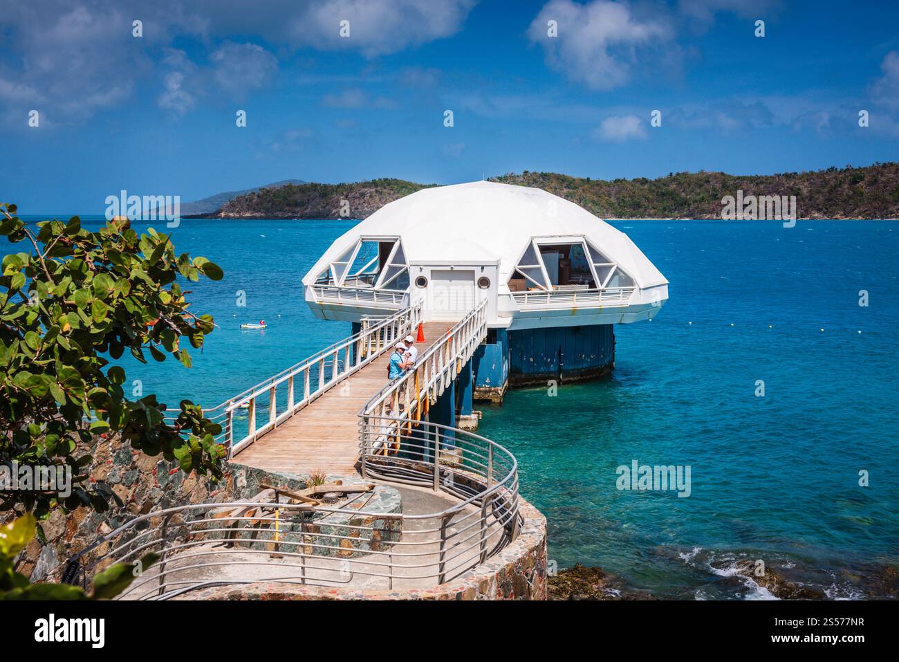 St. Thomas, USVI USA - March 14, 2018: Coral World is a marine park and tourist attraction located next to Coki Beach on the East End of St. Thomas. Stock Photo