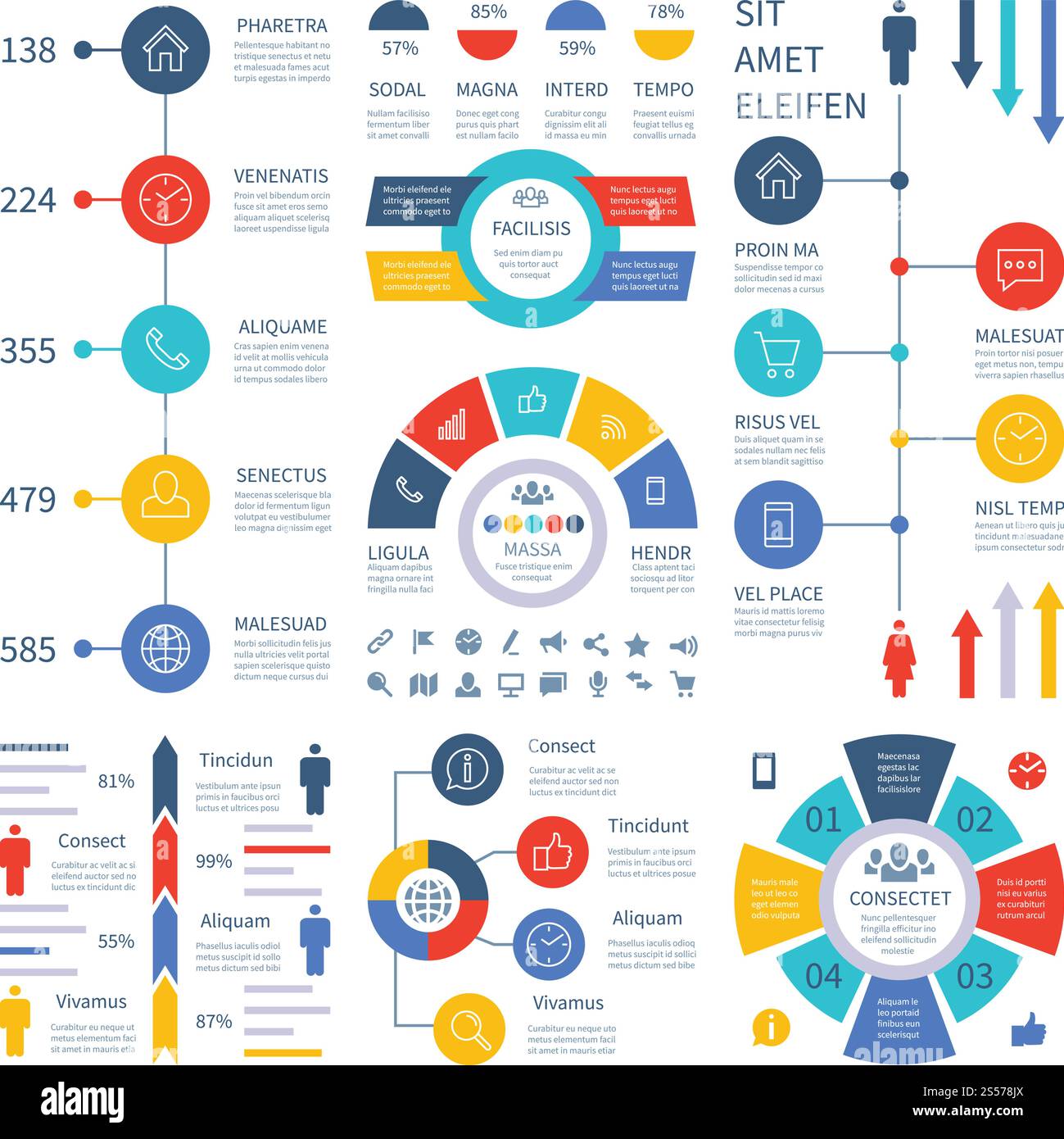 Infographic. Multipurpose financial chart marketing graph, process table, corporate timeline step flowchart. Infographics vector set. Illustration of chart and graph, infographic process. Infographic. Multipurpose financial chart marketing graph, process table, corporate timeline step flowchart. Infographics vector set Stock Vector