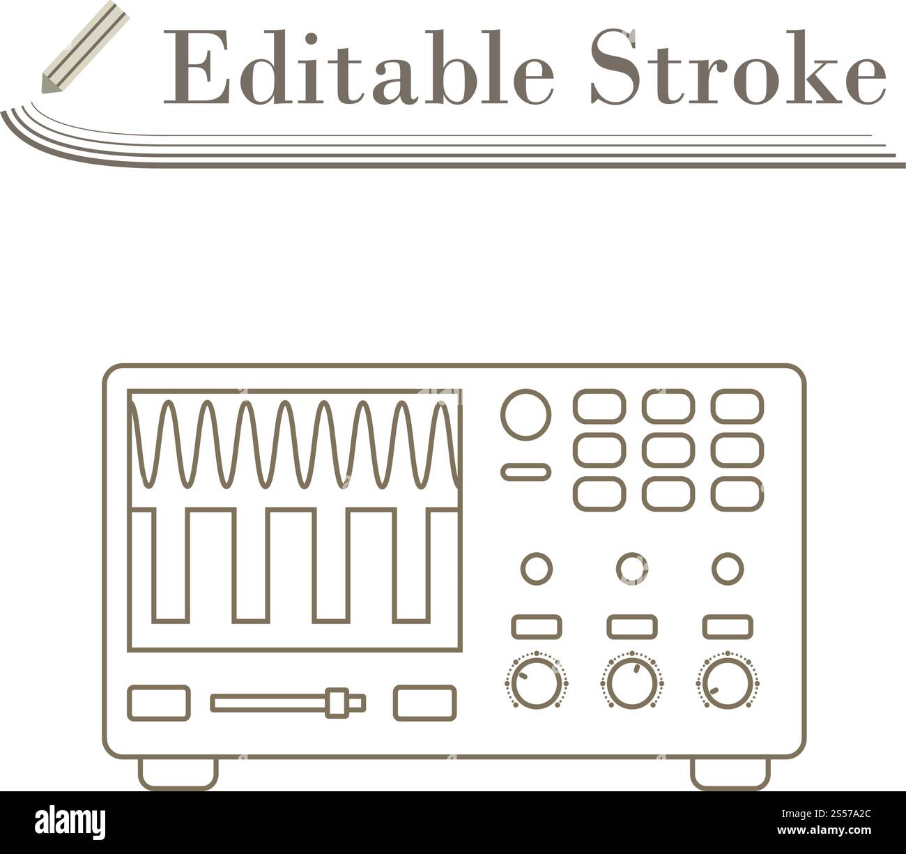 Oscilloscope Icon. Editable Stroke Simple Design. Vector Illustration. Stock Vector
