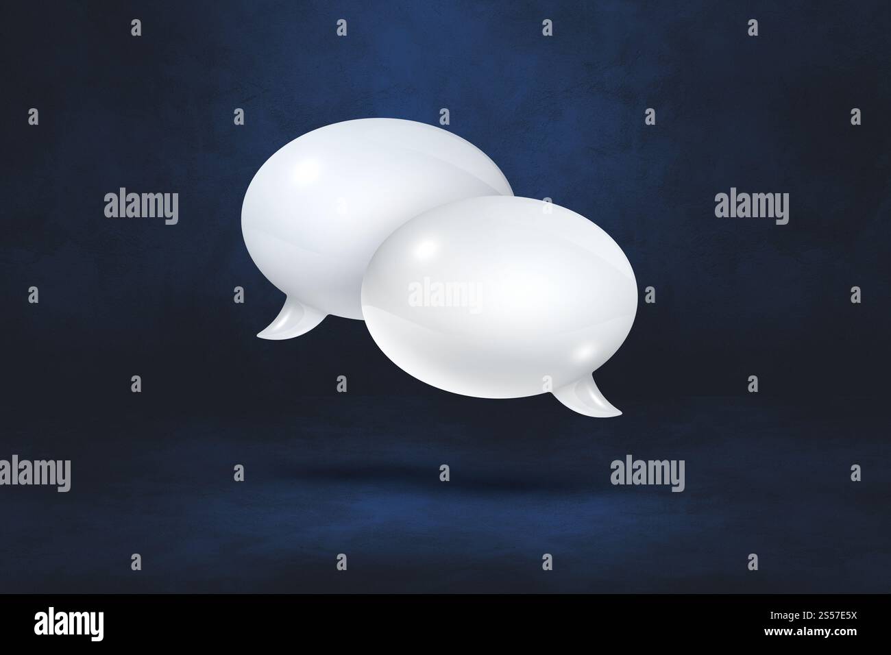 3D white speech bubbles isolated on black background. White speech ...
