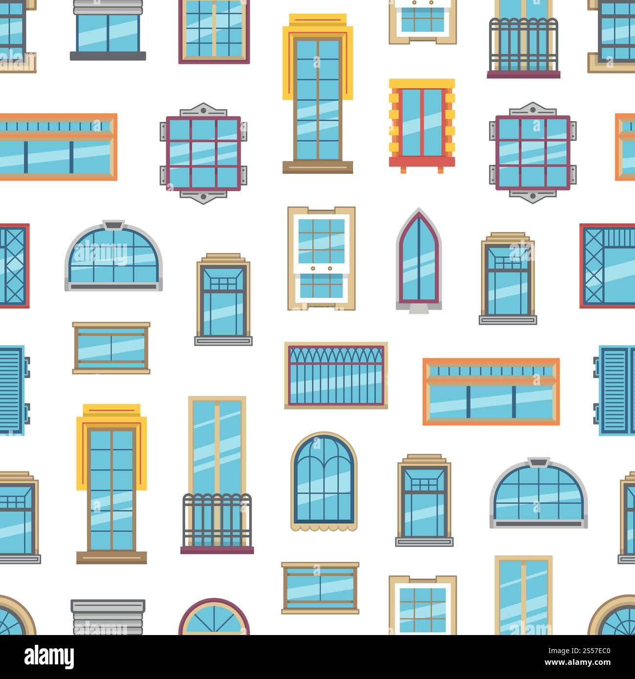 Vector window flat icons background or pattern illustration ...