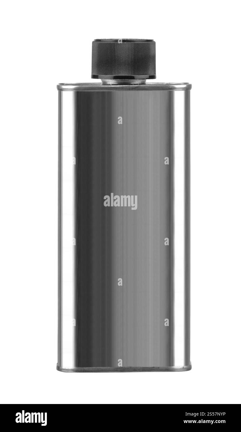 Gray Aerosol Spray Metal Bottle Can isolated on white background. Gray Aerosol Spray Metal Bottle Can Stock Photo