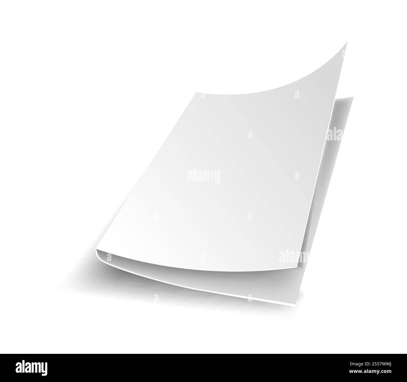 White office paper blank sheet with shade isolated icon vector ...