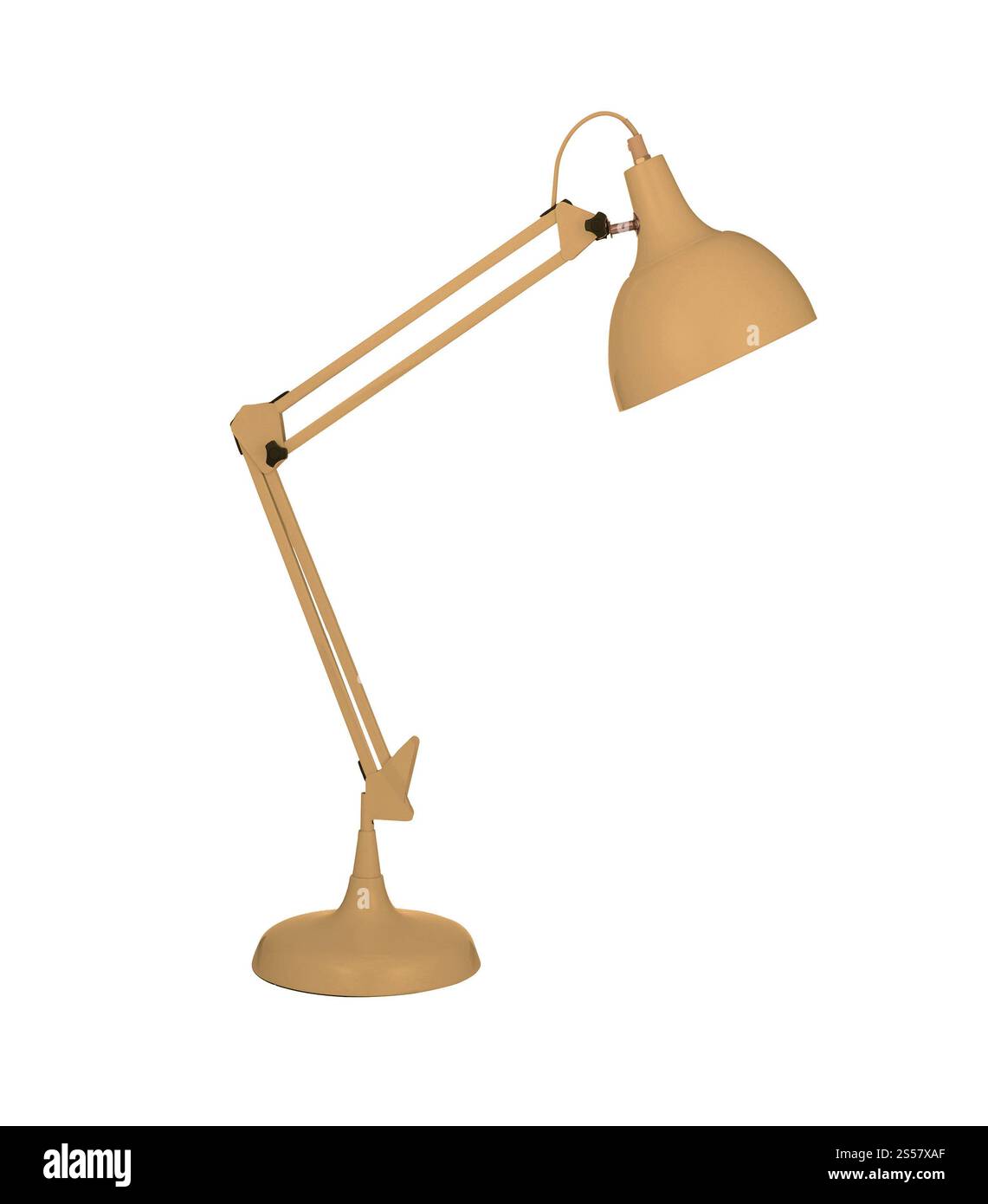 Yellow desk lamp isolated on white Stock Photo