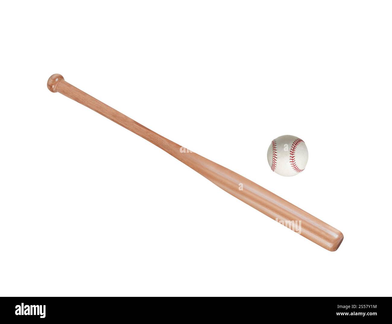 Baseball and baseball bat isolated on white background Stock Photo - Alamy