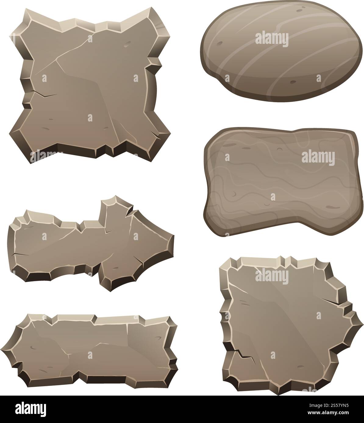 Panels from stones and rocks. Vector pictures isolate. Stone and rock ...