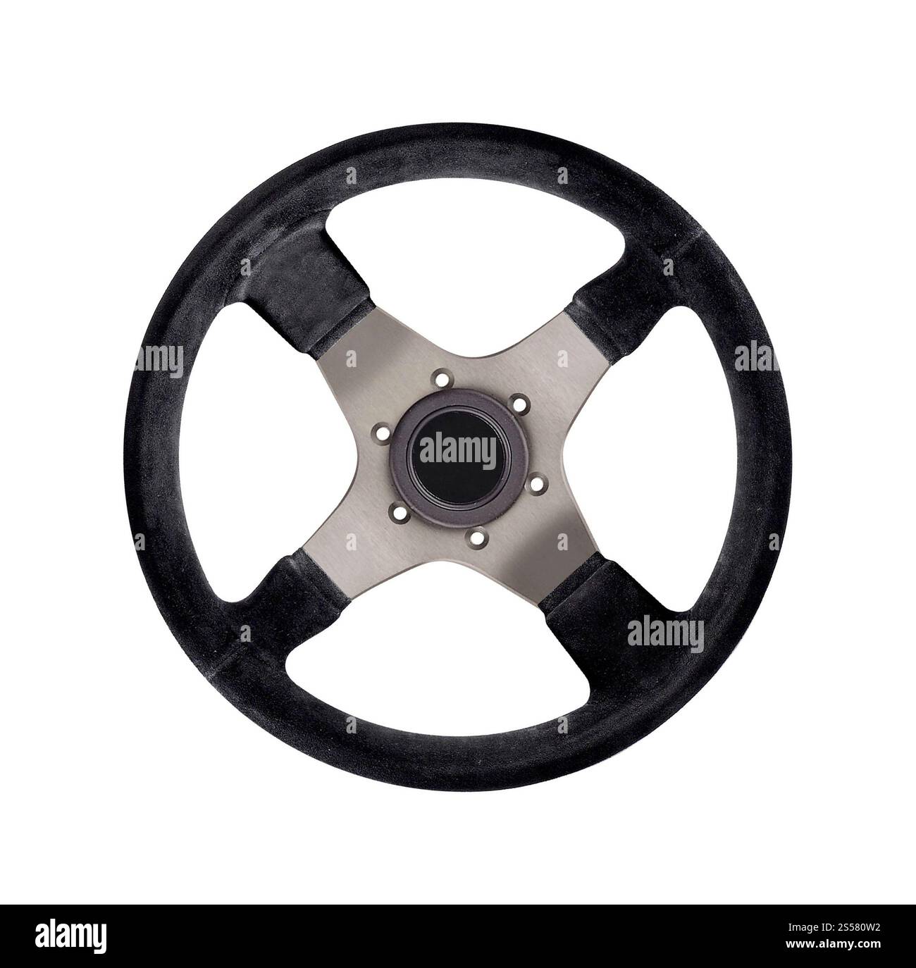 Steering wheel isolated on white Stock Photo - Alamy