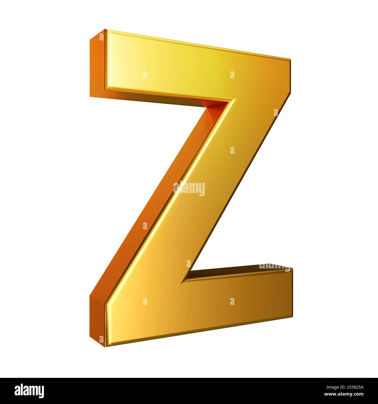 Golden font. Alphabet letter Z isolated on a white background with ...
