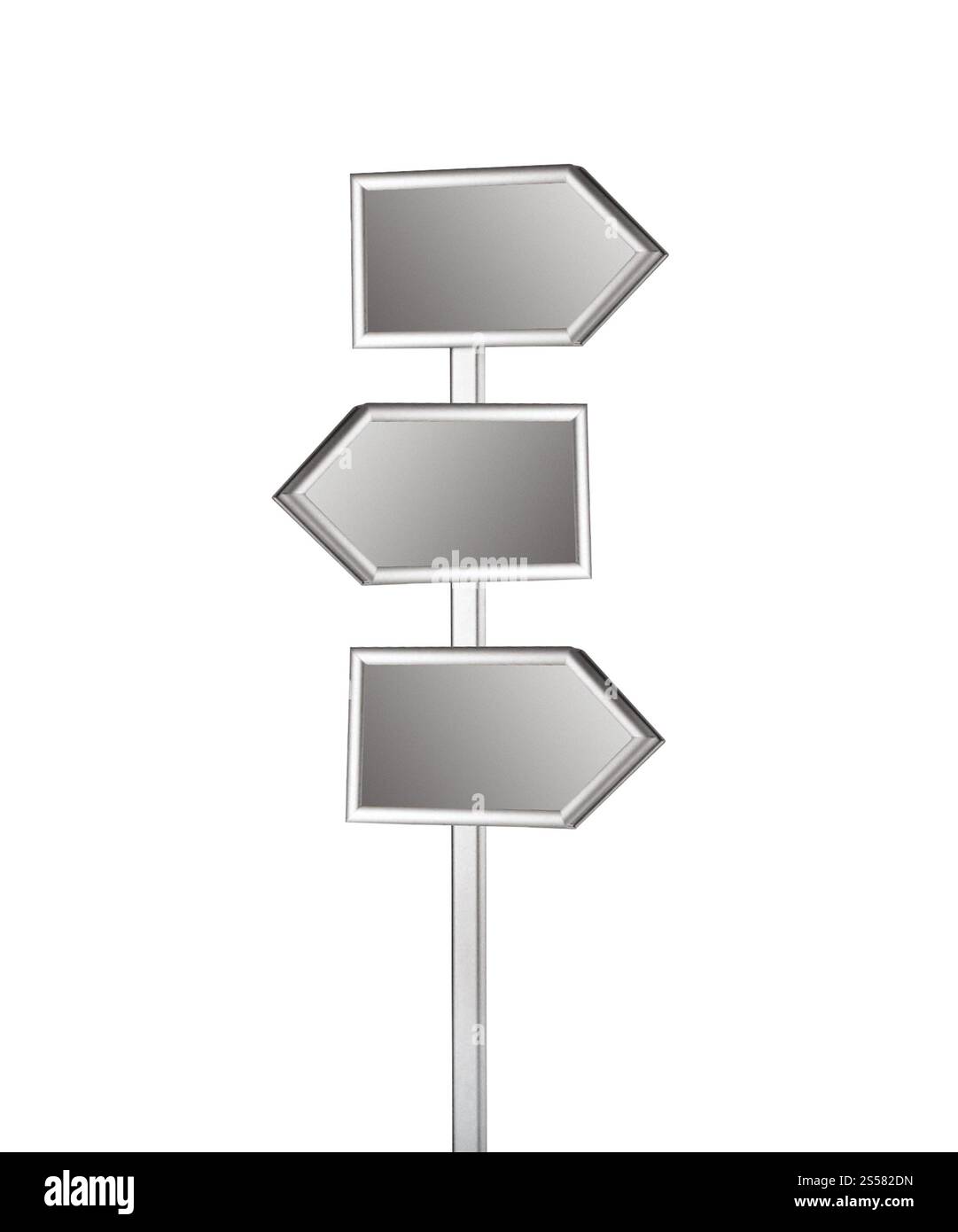 Blank signpost isolated on white background Stock Photo - Alamy