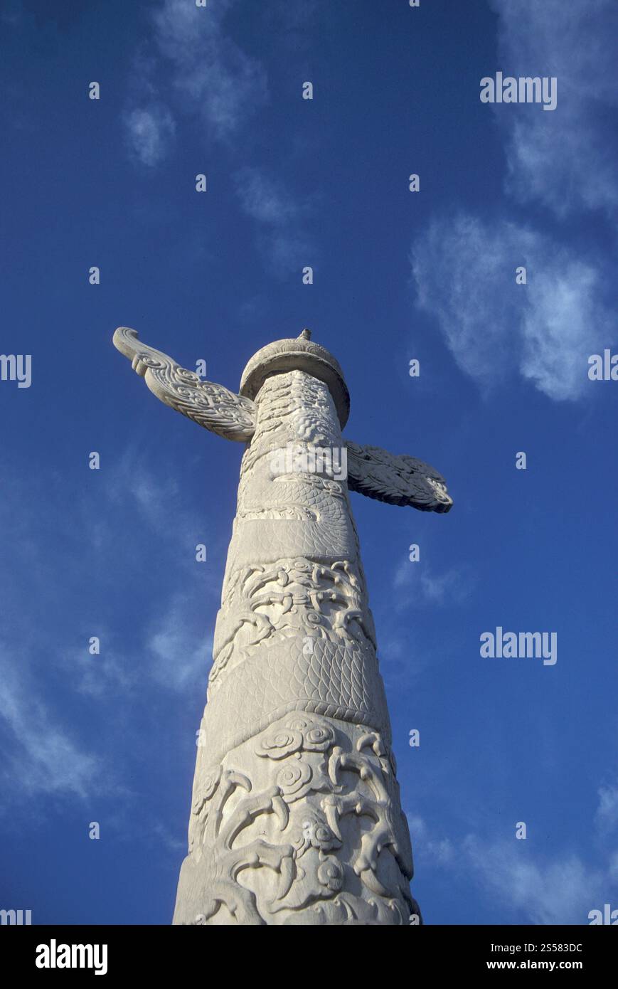 a Stone Column at the front Building und entrance of the Forbidden City ...