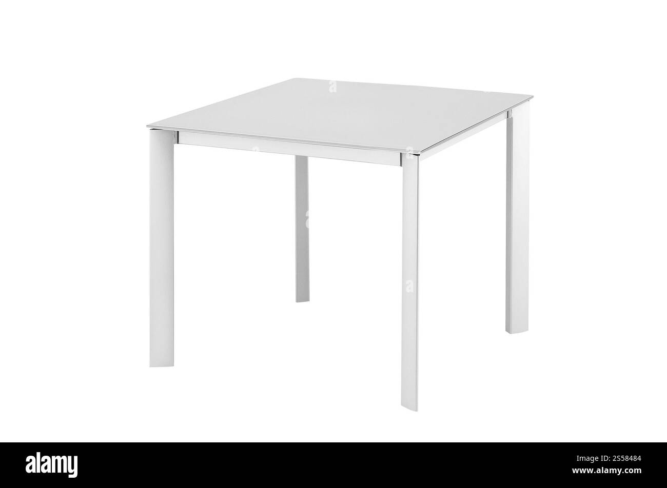 White Table Basic White office tabletop Black and White Stock Photos & Images - Alamy