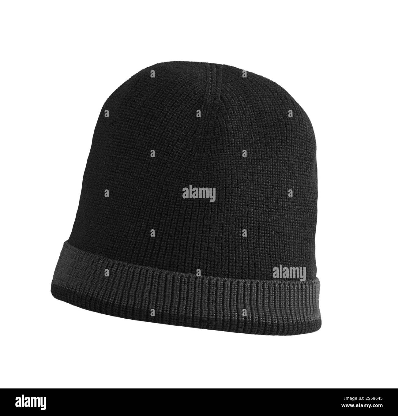Black wool hat isolated Black and White Stock Photos & Images - Alamy