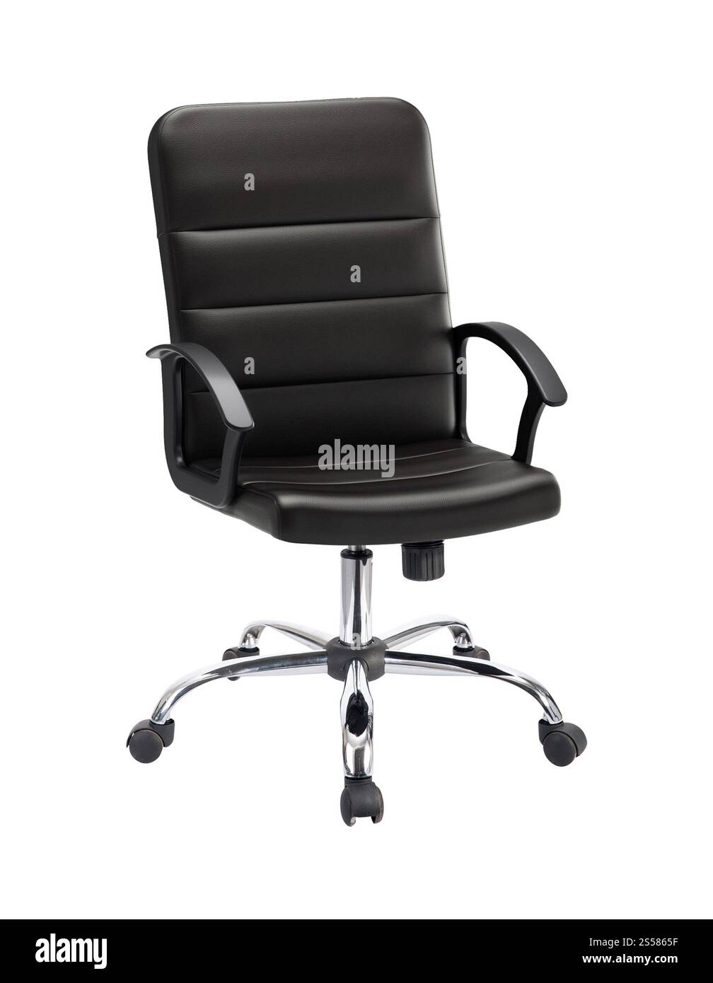 The office chair from black leather Stock Photo - Alamy