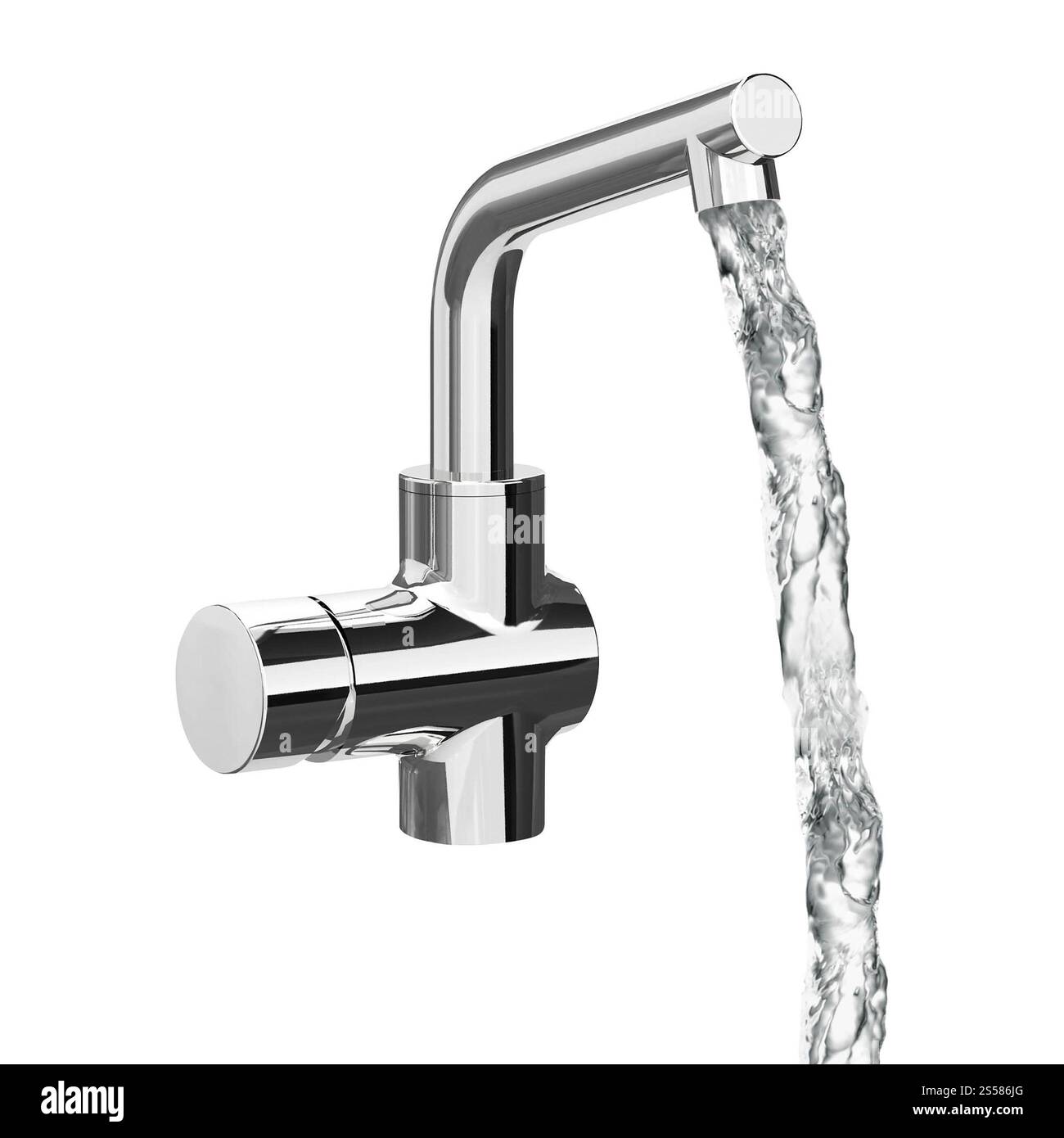 Chrome Faucet Isolated Stock Photo