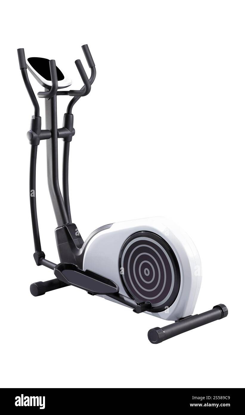elliptical cross trainer isolated on white background Stock Photo