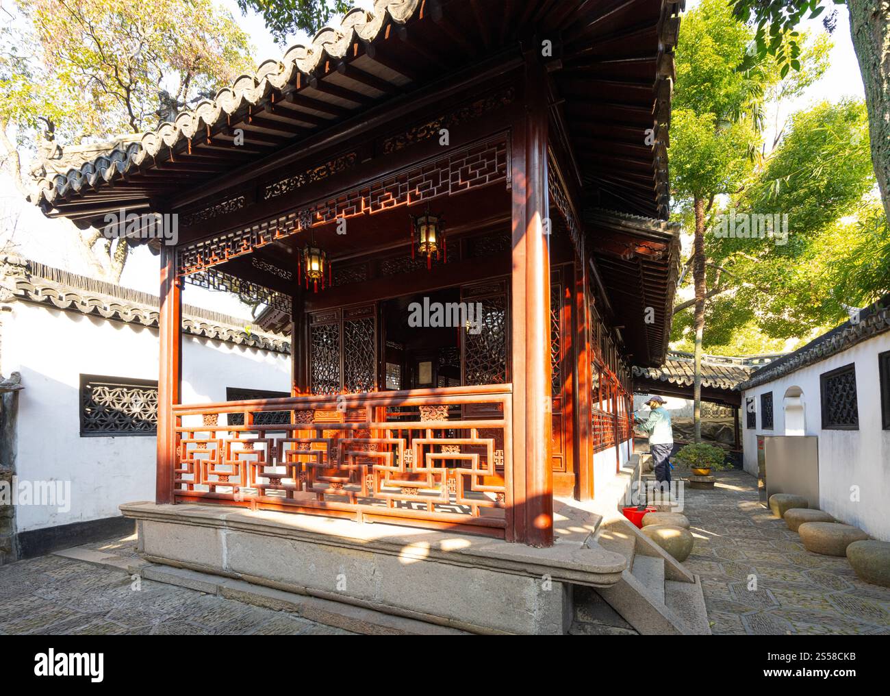 Shanghai, China. January 8, 2025. Internbal view of the architectures in the Yu garden, built in Jiang period of Ming Dynasty (1559). Stock Photo