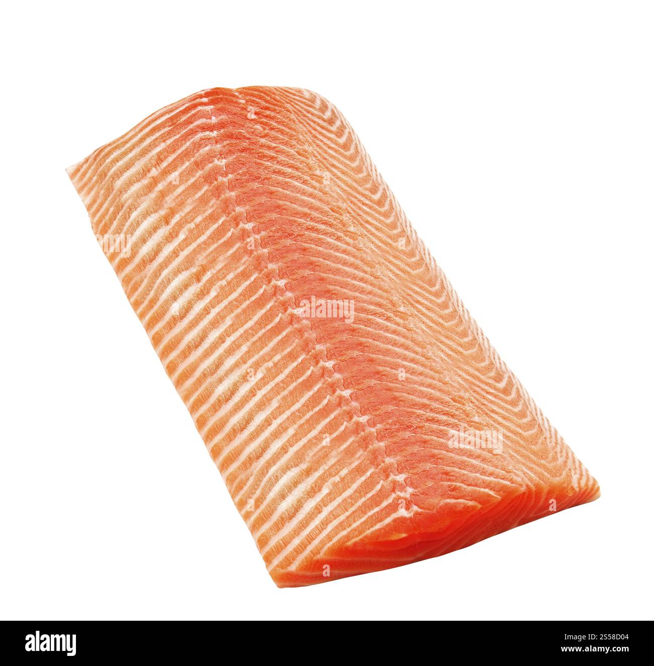 salmon steak isolated on white Stock Photo - Alamy