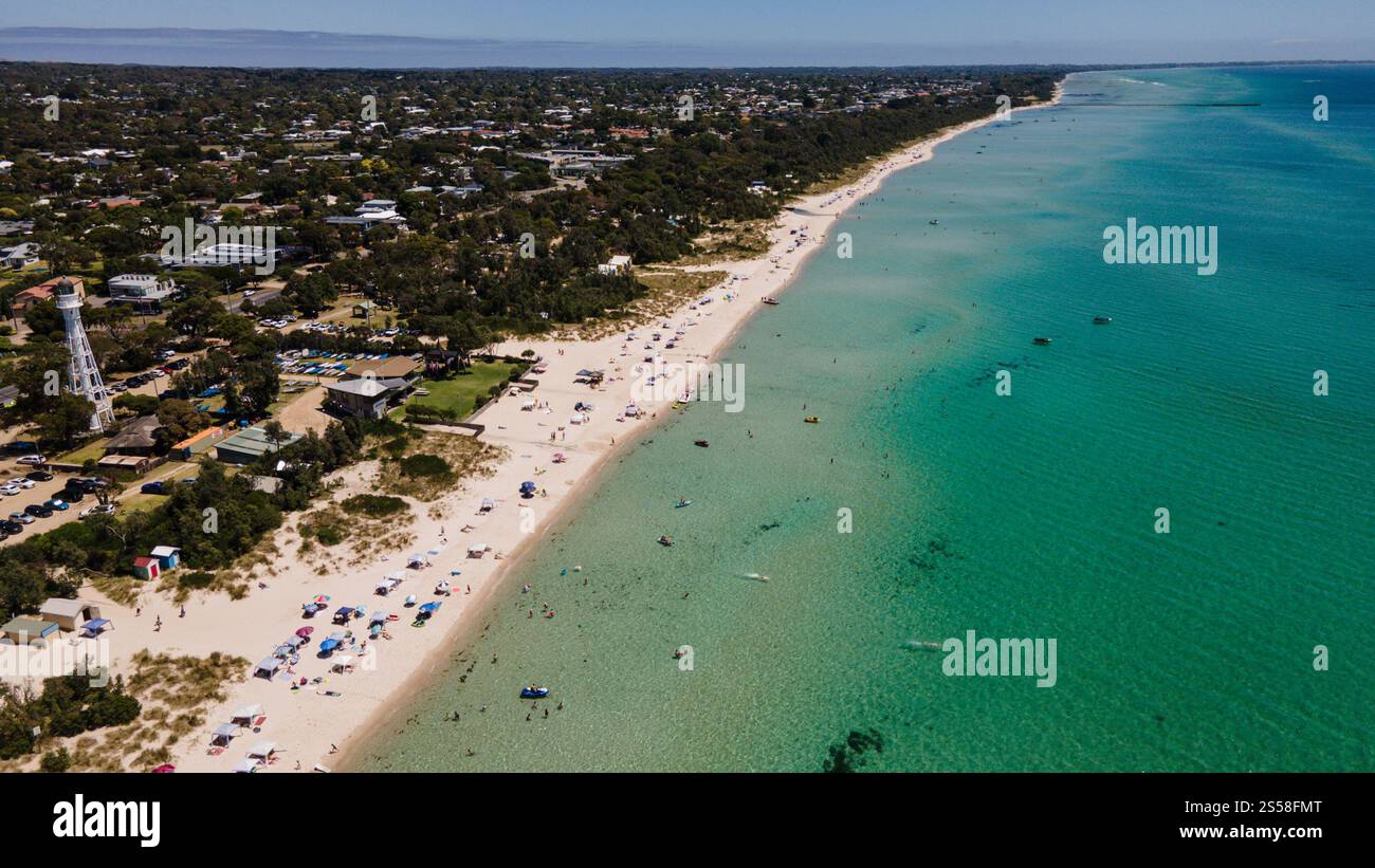 A general view of McCrae beach, Tuesday, January 14, 2025. (AAP Image